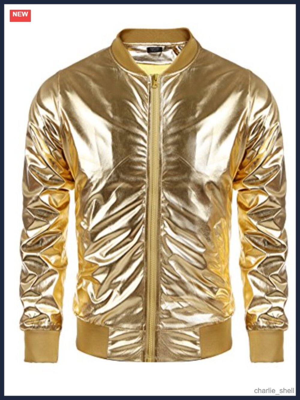 Metallic Bomber Jacket 70s Disco Party Costume Varsity Lightweight